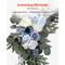 Artificial Wedding Arch Flowers Set with Drapes, Floral Backdrop Decor Kit